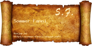 Sommer Fanni névjegykártya
