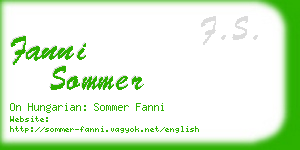 fanni sommer business card